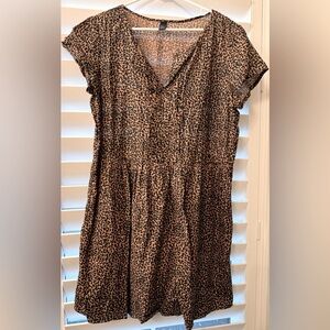 Leopard Print Dress w/ Pockets